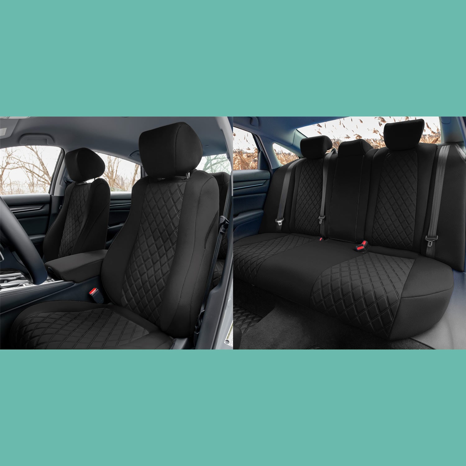Honda Accord - 2018 - 2022 - Full Set Seat Covers - Black Neoprene