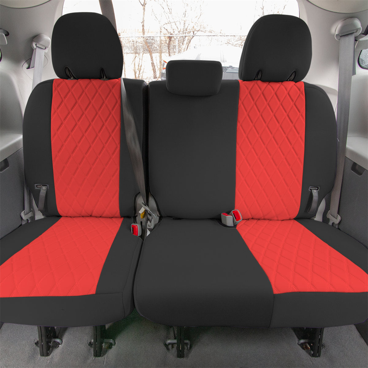 Toyota Sienna - 2011 - 2020 - 3rd Row Set Seat Covers - Red Ultraflex Neoprene