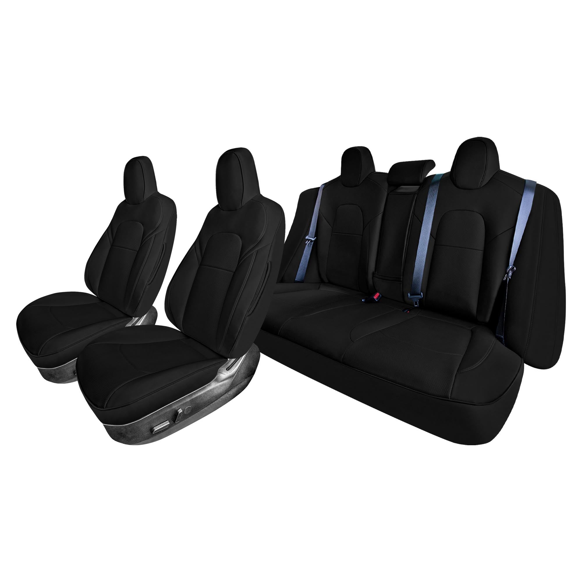 Tesla Model 3 2017 - 2023  - Full Set - Black Faux Leather