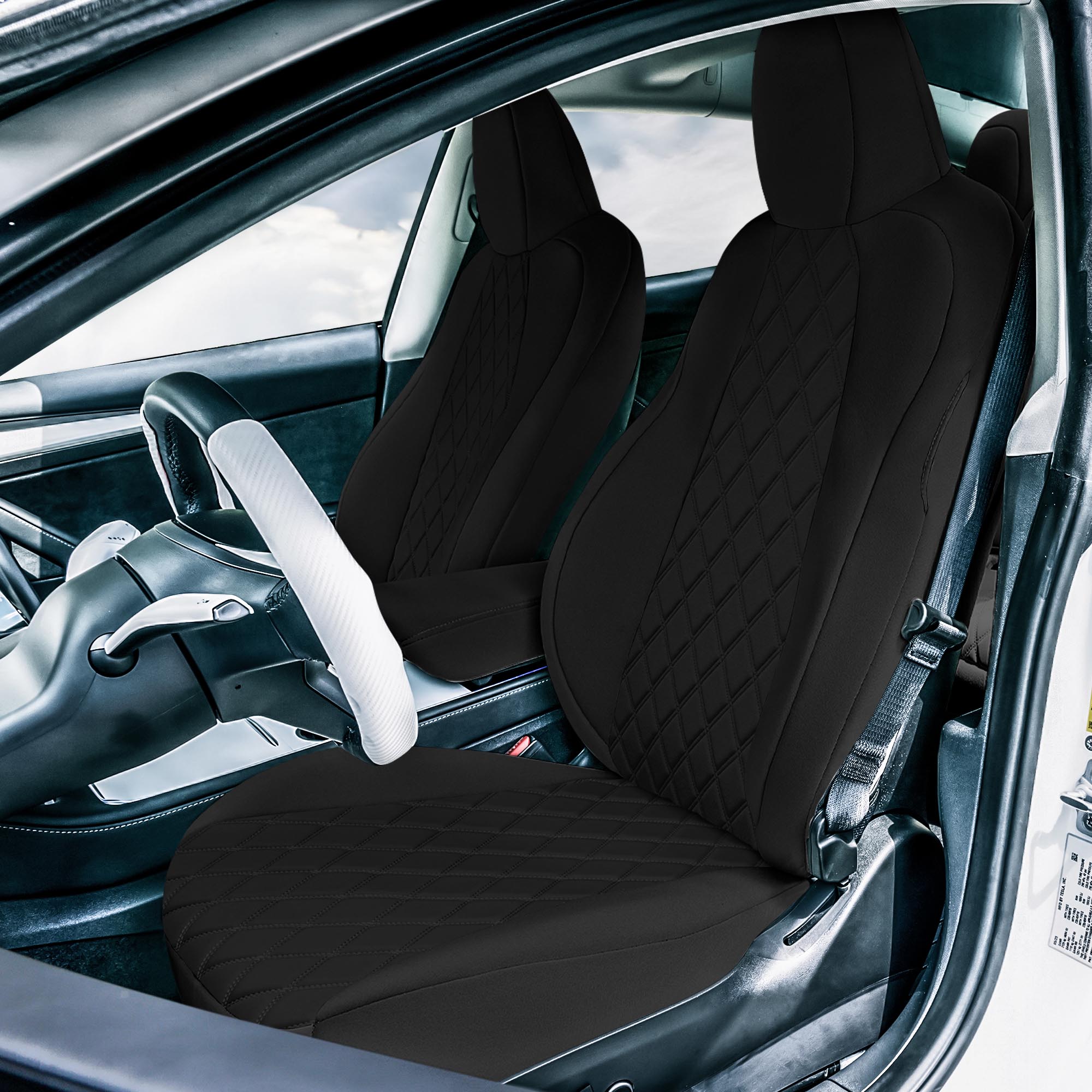 Tesla Model 3 2017 - 2023  - Front Set - Black Ultraflex Neoprene