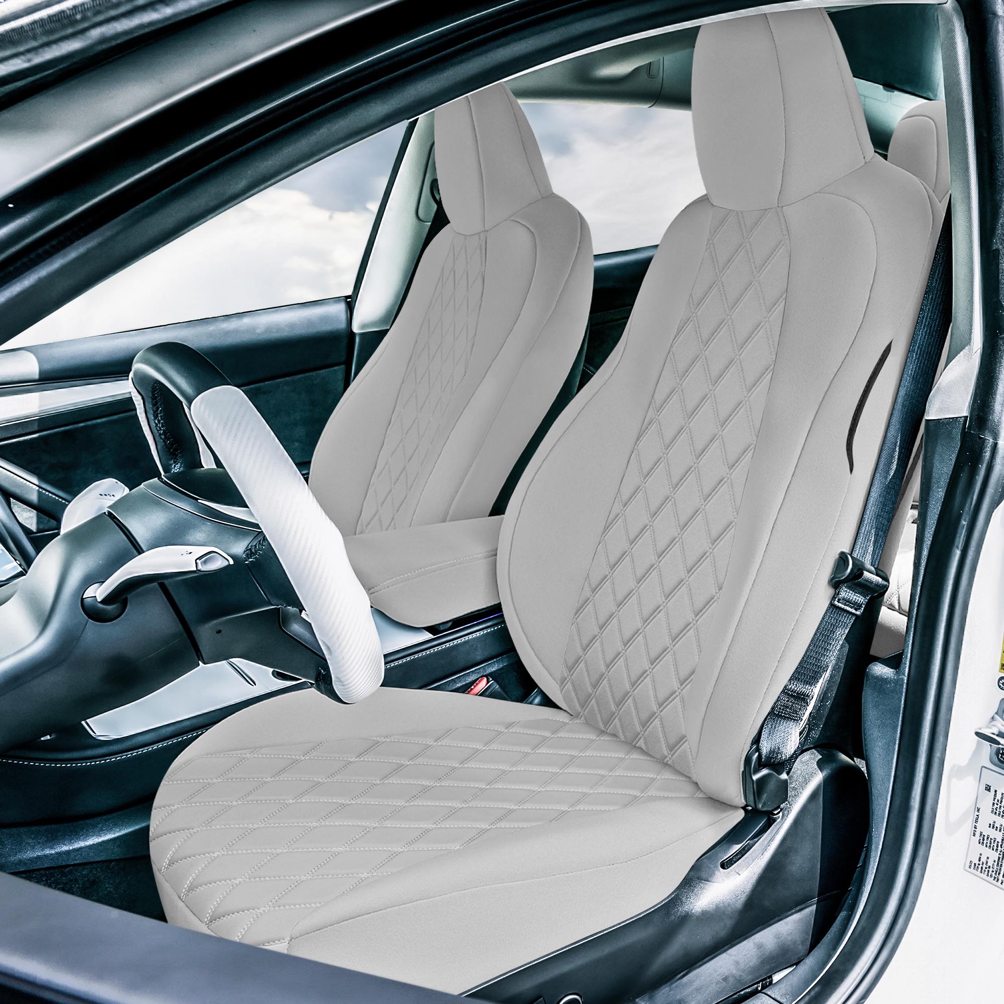 Tesla Model 3 2017 - 2023  - Front Set - Gray Ultraflex Neoprene