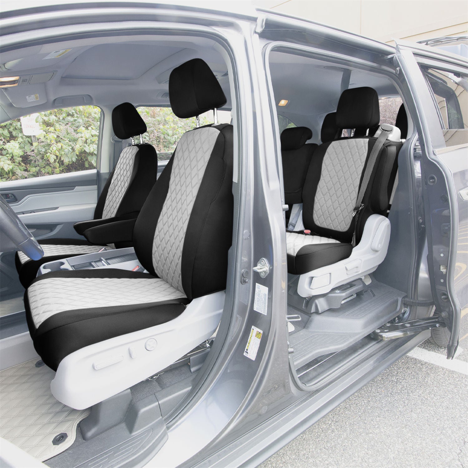 Custom Fit Seat Covers for Honda Odyssey 2018 2025 Full Set Seat Covers Gray Ultraflex Neoprene