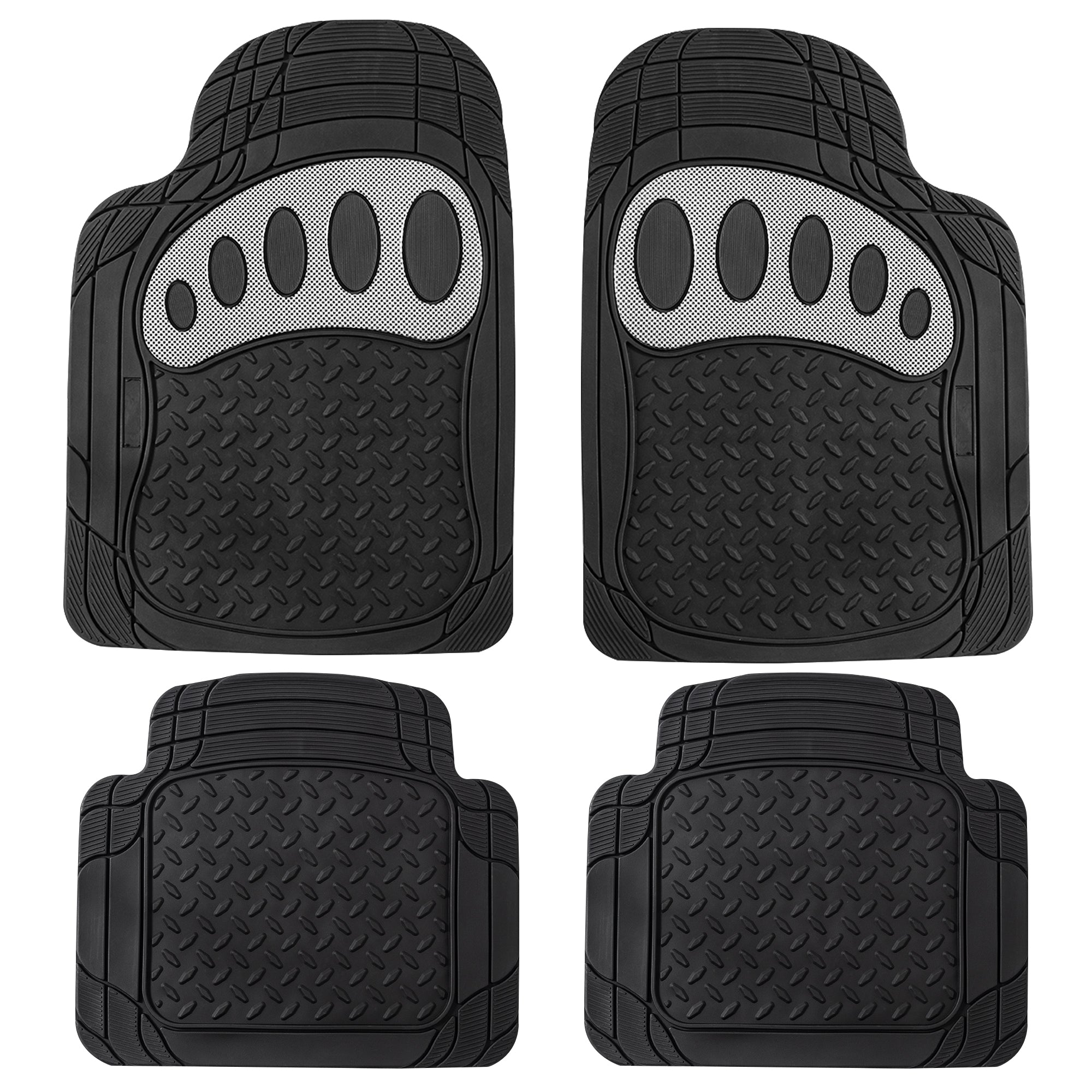 4 Piece Liners Trimmable ClimaProof Non-Slip Vinyl Floor Mats - Full Set White