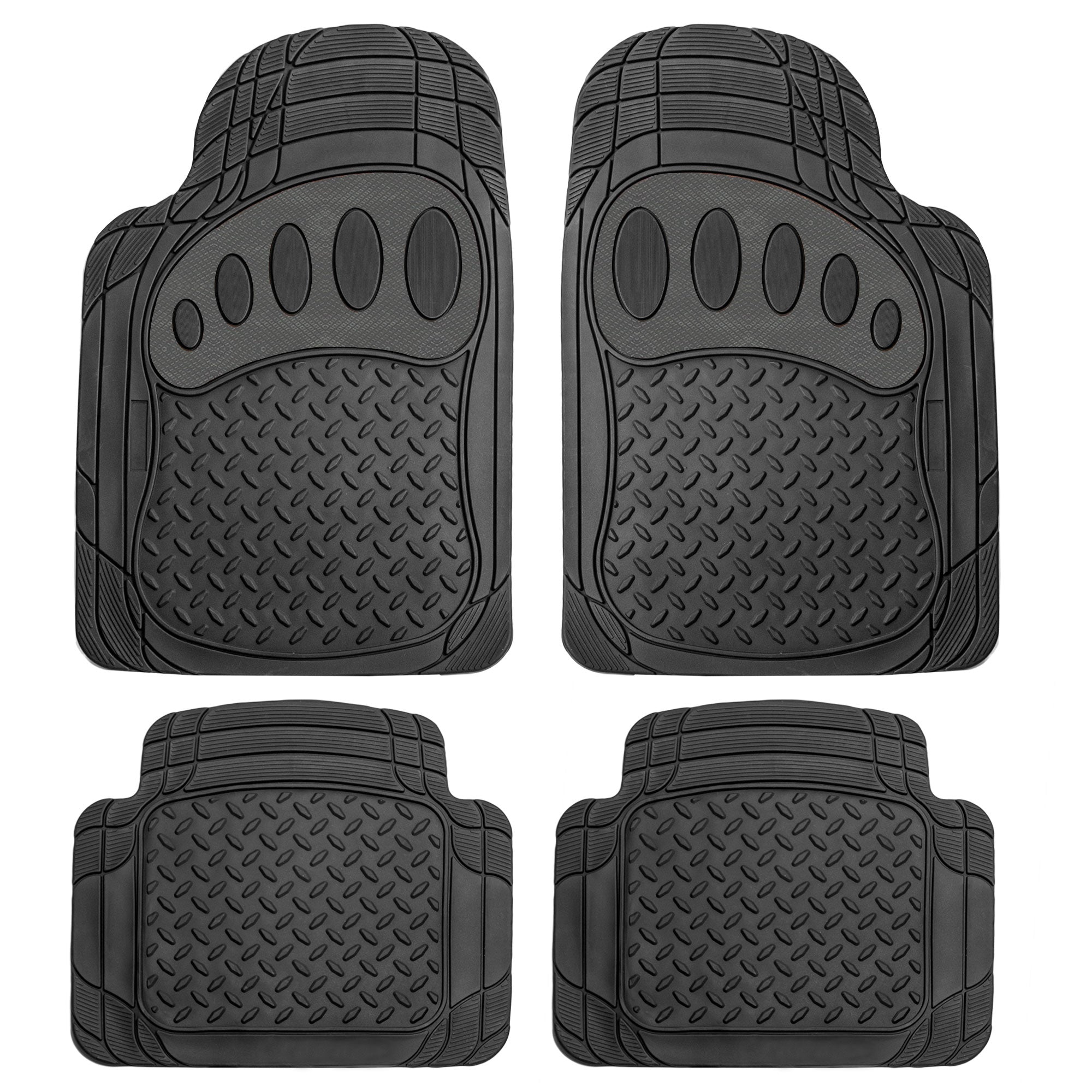  FH Group Automotive Floor Mats - Heavy-Duty Rubber Floor Mats  for Cars, Universal Fit Full Set, Climaproof & Trimmable Floor Mats for  Most Sedan, SUV, Truck, Black : Everything Else
