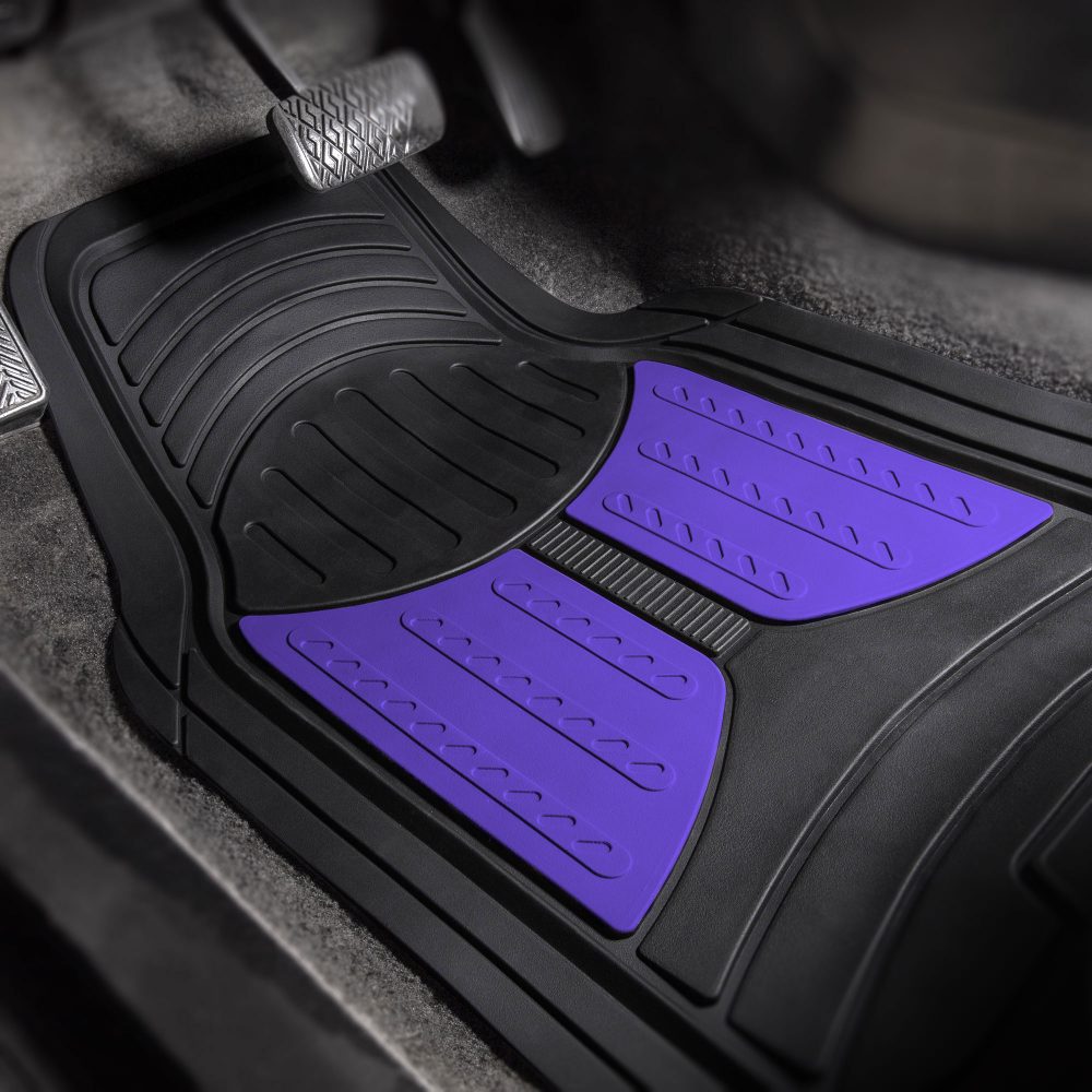 Trimmable ClimaProof Monster Eye Non-Slip Rubber Floor Mats - Full Set Indigo Blue