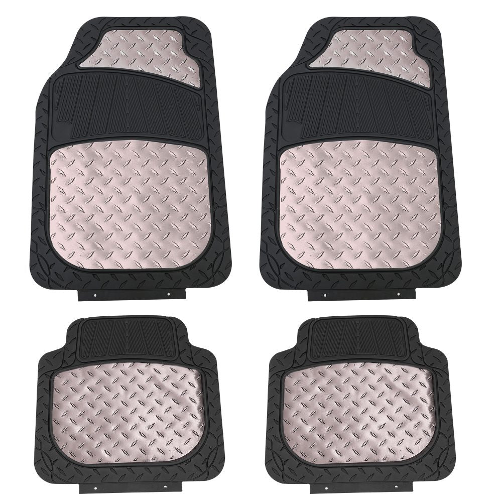 FH Group Gray 4-Piece Universal Premium Soft Carpet Floor Mats