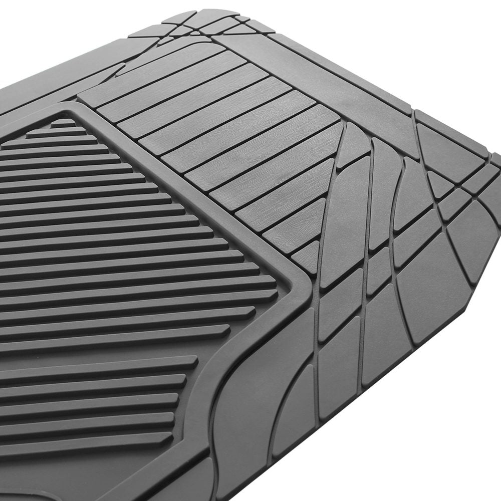 Oversized Full Coverage Protective ClimaProof Trimmable Non-Slip Rubber Floor Mats - Full Set Gray