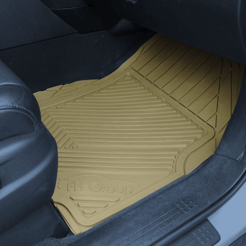 Oversized Full Coverage Protective ClimaProof Trimmable Non-Slip Rubber Floor Mats - Full Set Tan