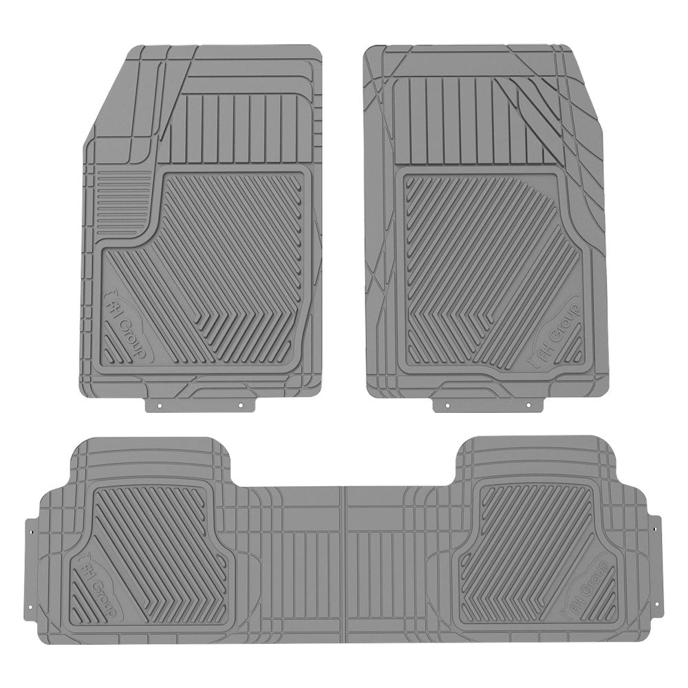 Oversized Full Coverage Protective ClimaProof Trimmable Non-Slip Rubber Floor Mats - Full Set Gray