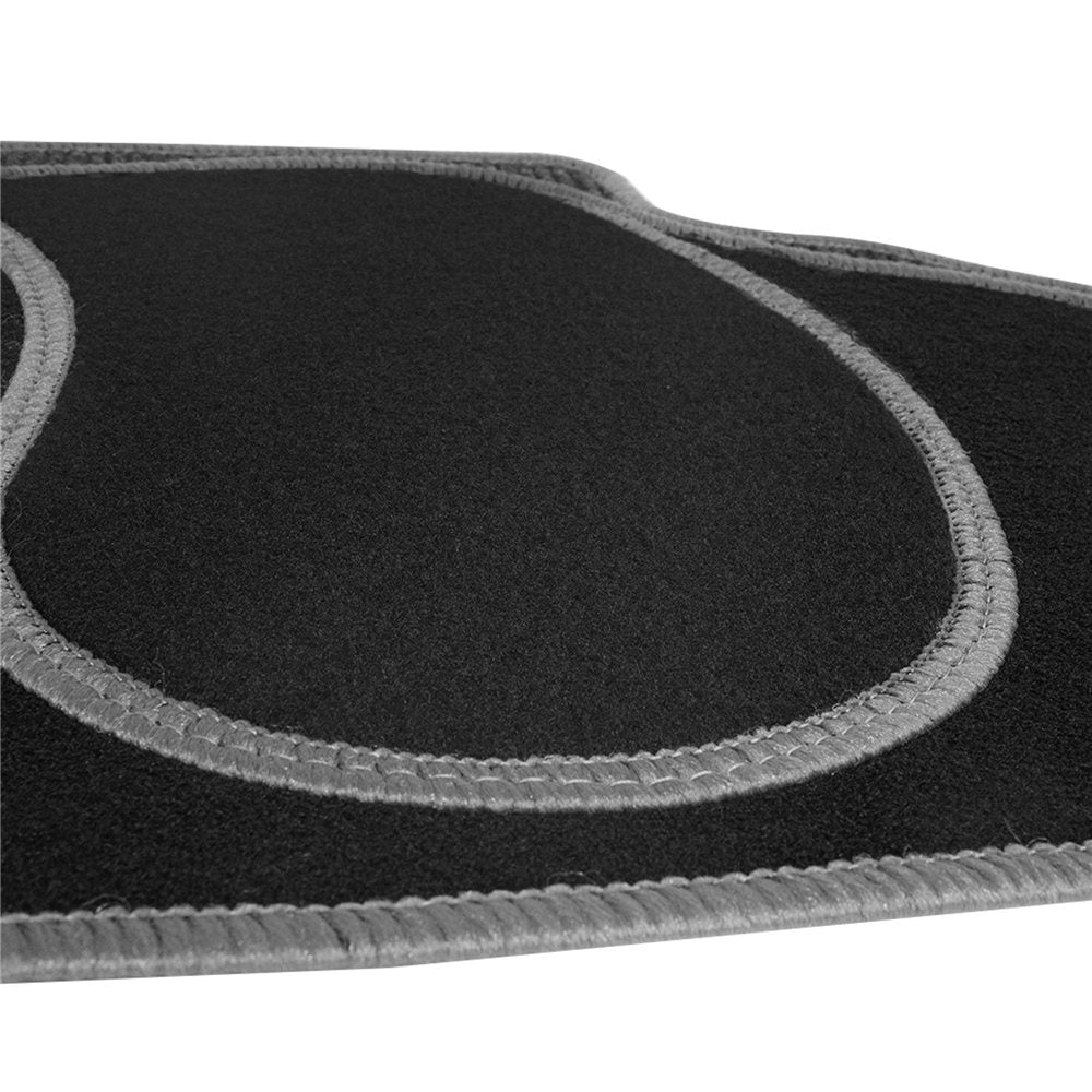 Mod Non-Slip Carpet Floor Mats with Colorful Stitching - Full Set Gray