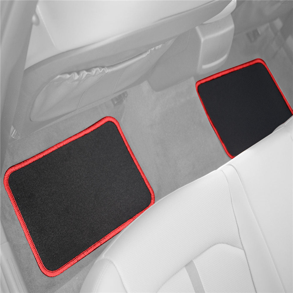 Mod Non-Slip Carpet Floor Mats with Colorful Stitching - Full Set Red