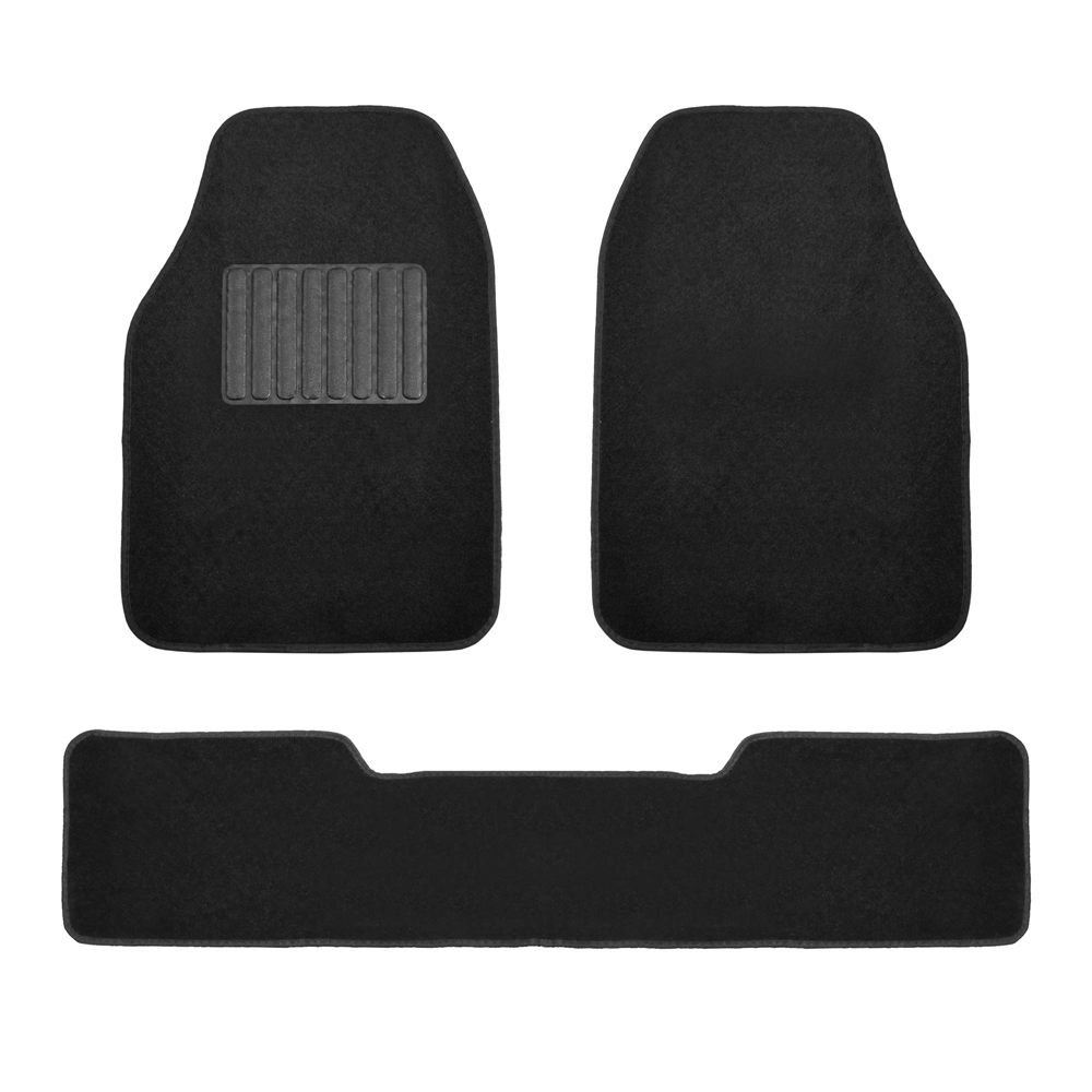 Premium Non-Slip Carpet Floor Mats - Full Set Black