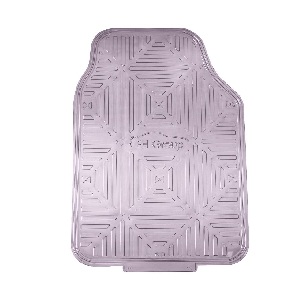 Metallic Finish Non-Slip Rubber Backing Floor Mats - Full Set Charcoal
