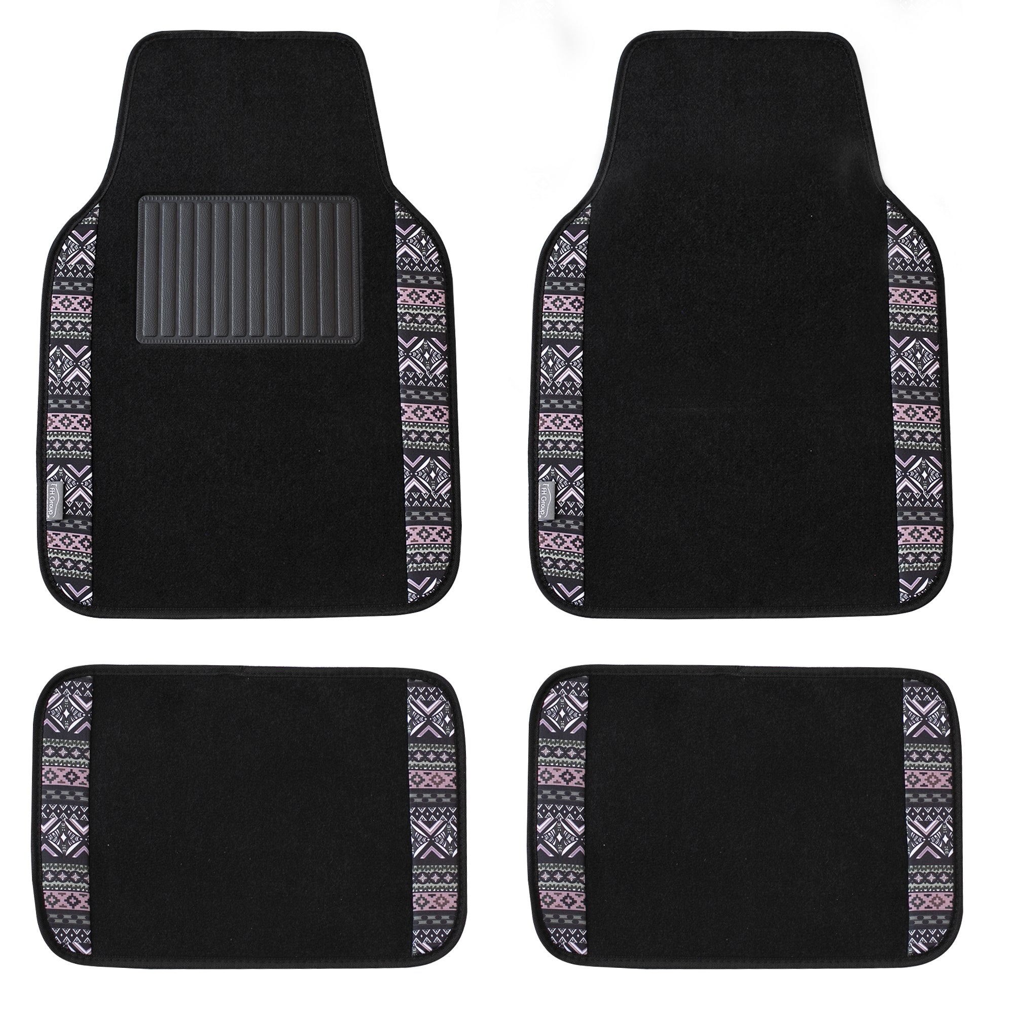 Mesa11 Southwestern Print Non-Slip Carpet Floor Mats - Full Set Purple