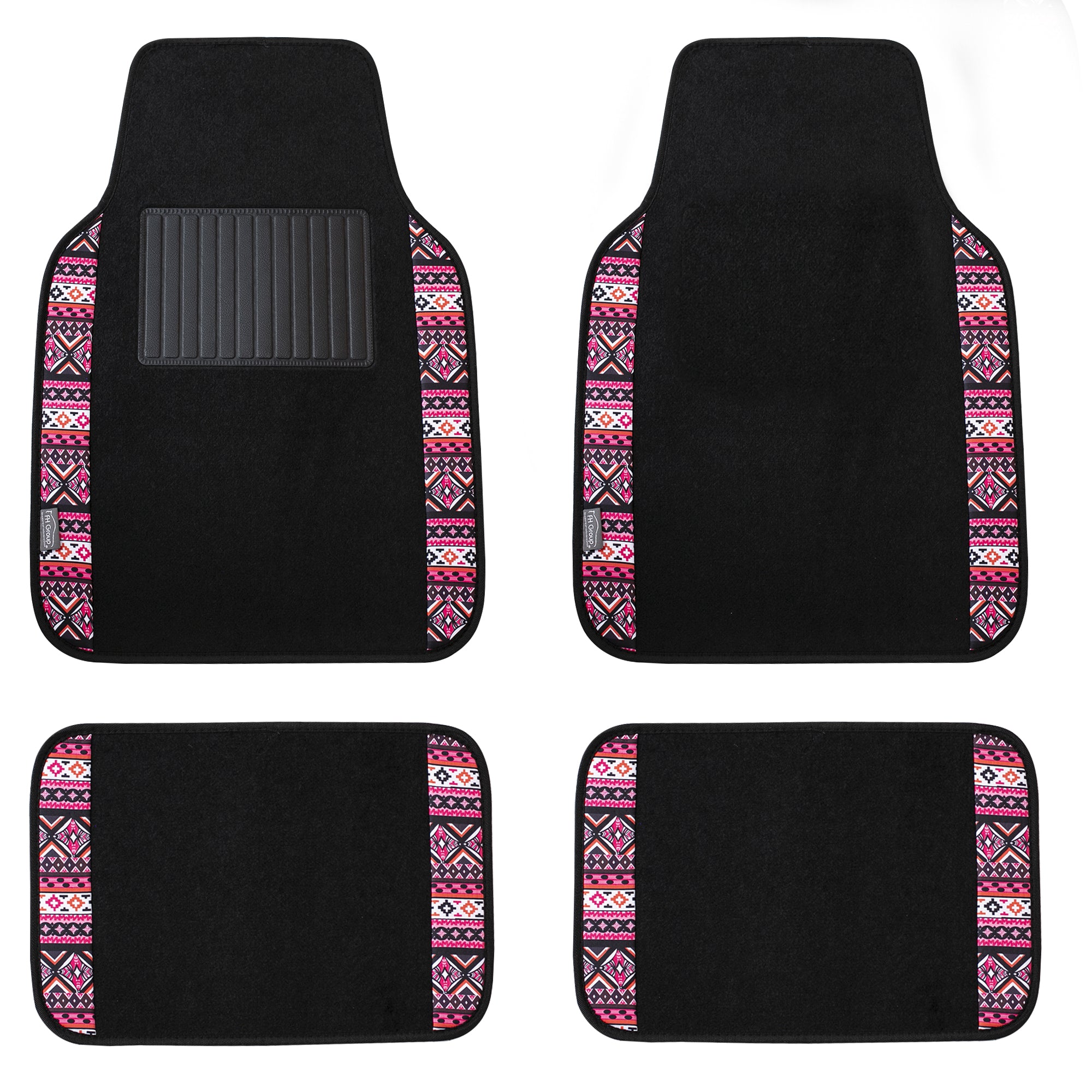 Mesa11 Southwestern Print Non-Slip Carpet Floor Mats - Full Set Pink