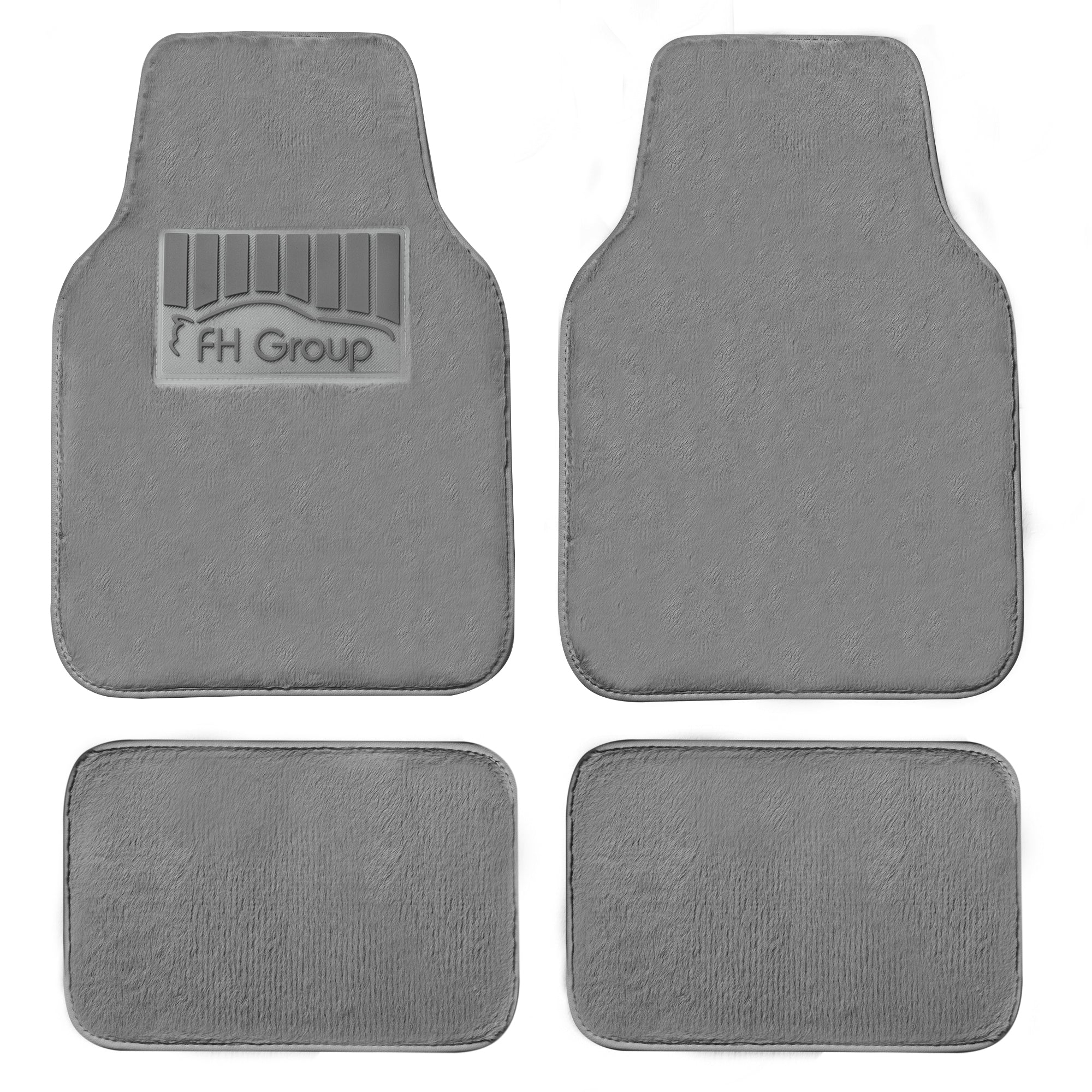 Doe16 Faux Rabbit Fur Non-Slip Floor Mats - Full Set Gray