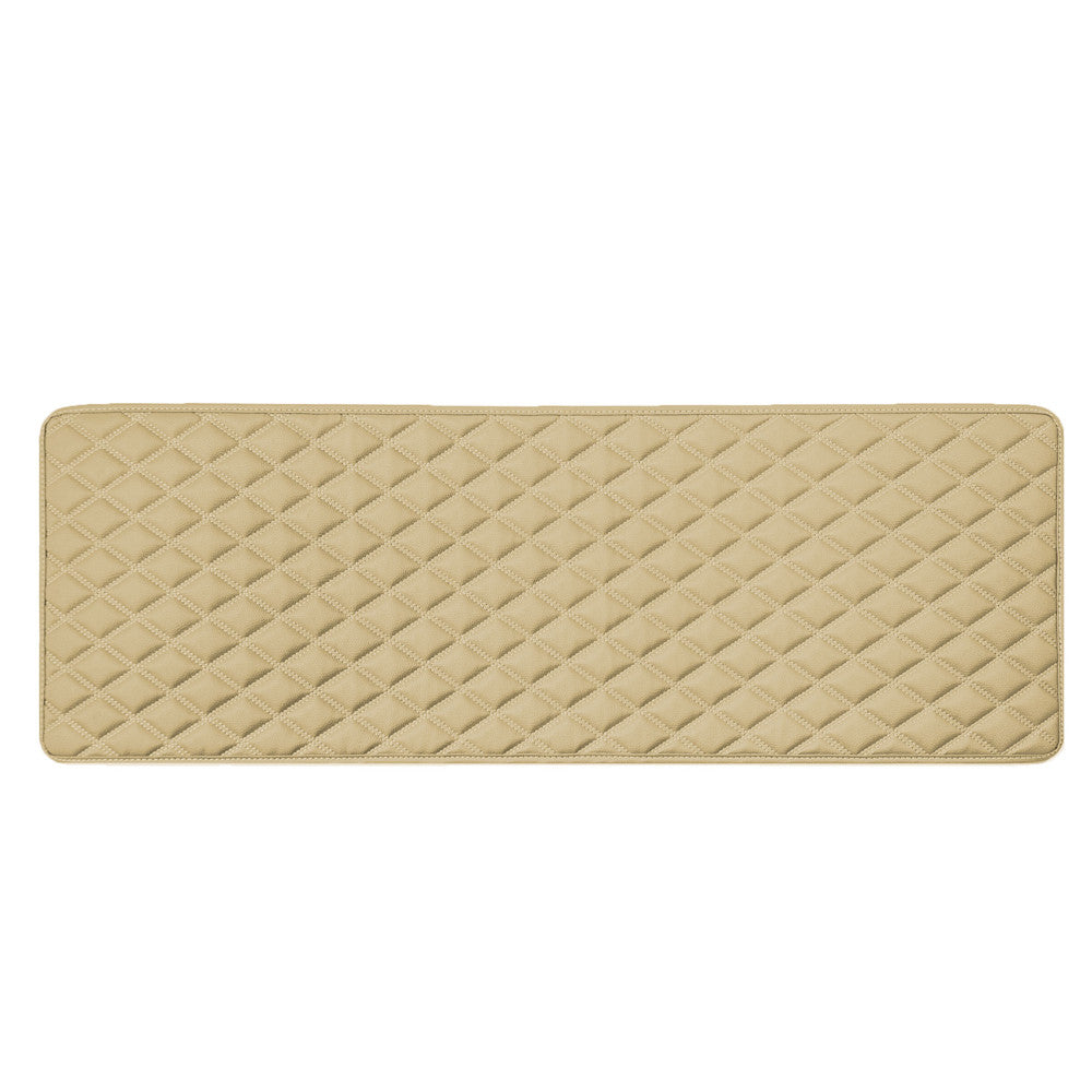 Deluxe Heavy-Duty Diamond Pattern Multi-Purpose Non-Slip Faux Leather Cargo Liner Beige, 14