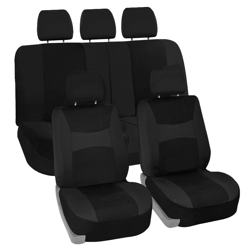 Light & Breezy Flat Cloth Seat Covers - Full Set Black