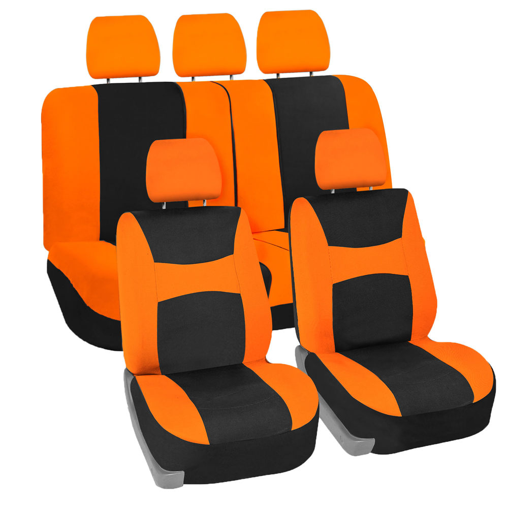 Light & Breezy Flat Cloth Seat Covers - Full Set Orange