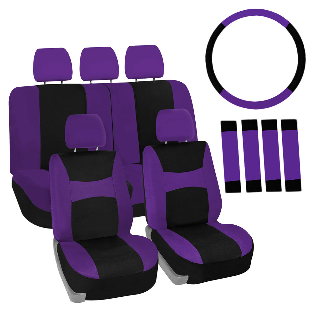 Light & Breezy Flat Cloth Seat Covers - Combo Set Purple