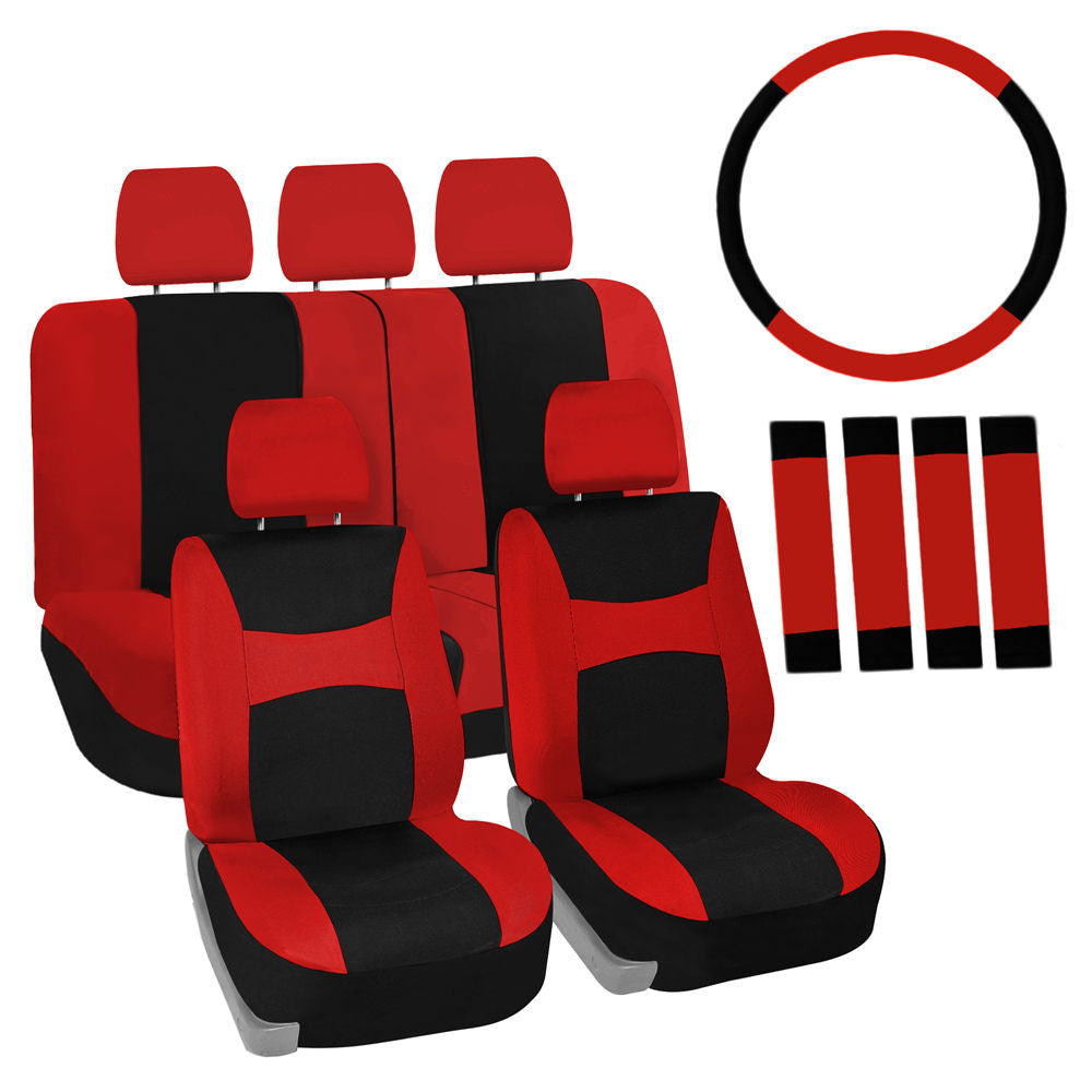 Light & Breezy Flat Cloth Seat Covers - Combo Set Red
