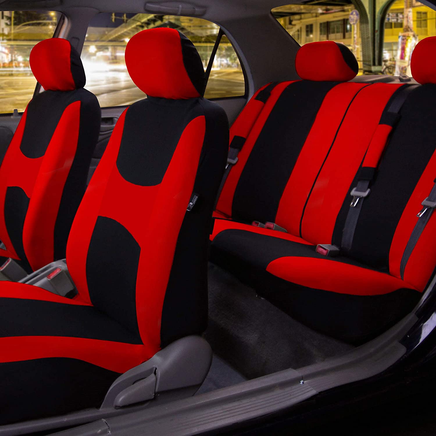 Light & Breezy Full Coverage Car Seat Covers - Full Set Red