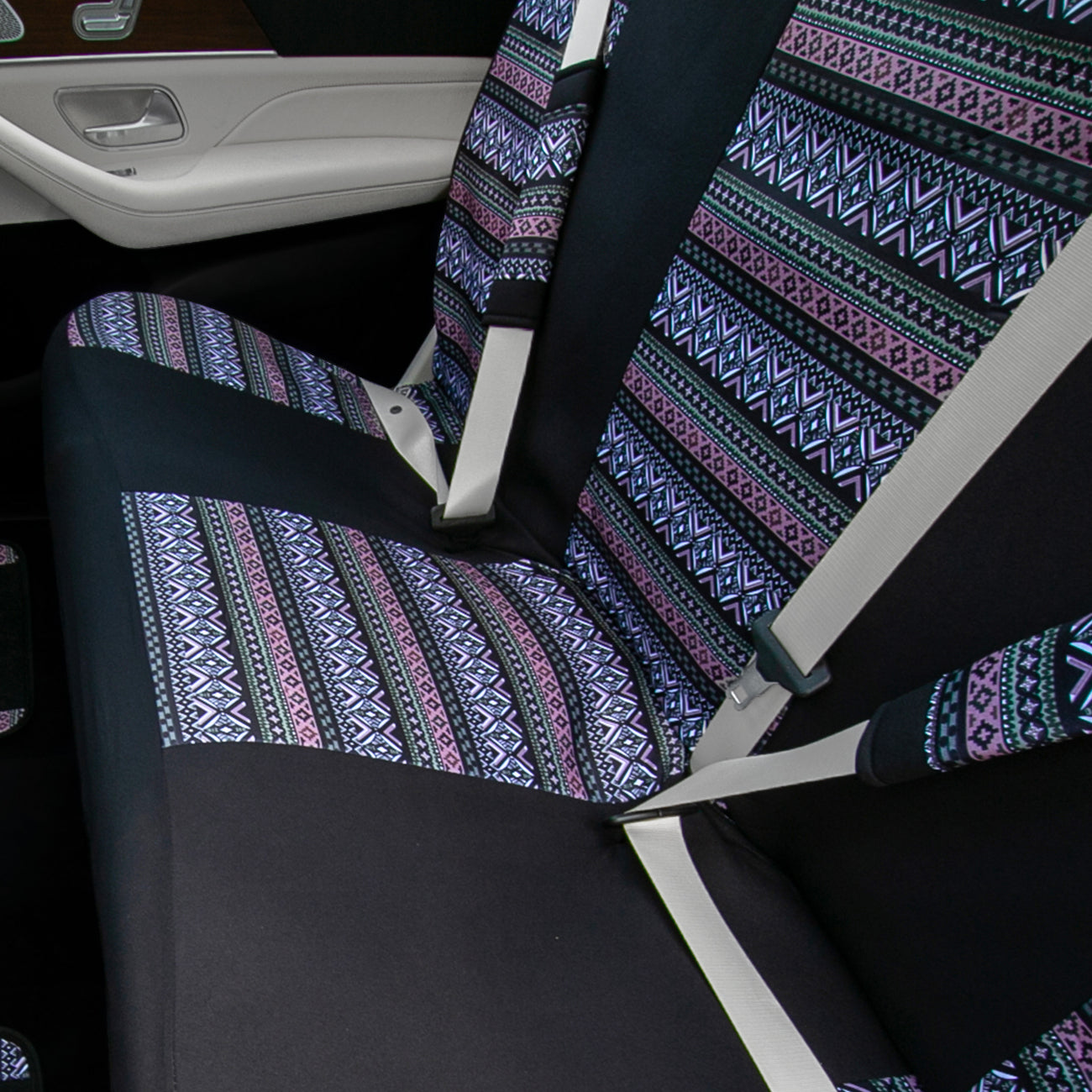 Mesa57 Southwestern Print Seat Covers - Combo Full Set Purple