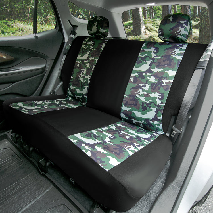 Buck59 Hunting Inspired Print Trim Seat Covers Combo Full Set Light
