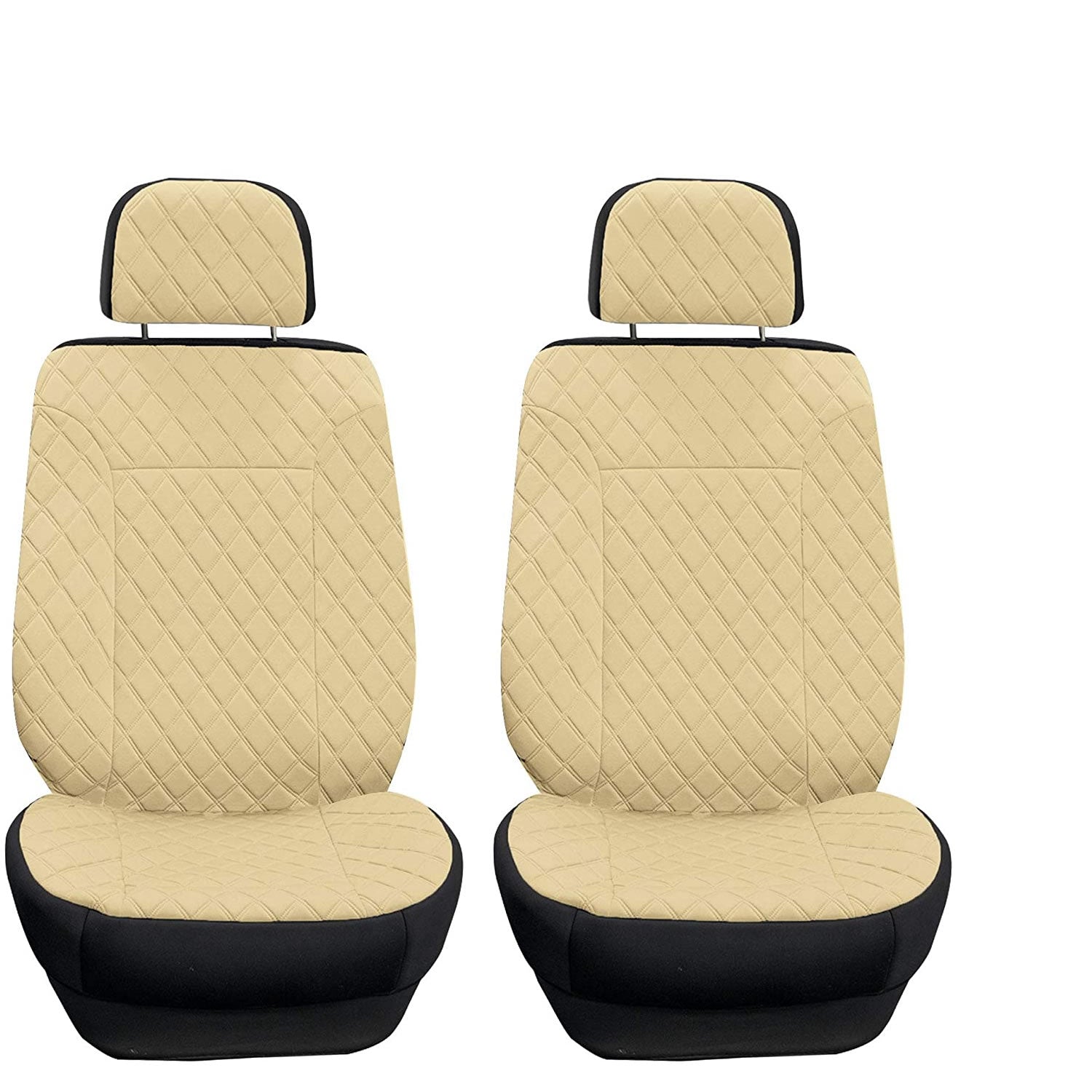 Prestige79 Neosupreme Diamond Stitch Car Seat Covers - Front Set Beige