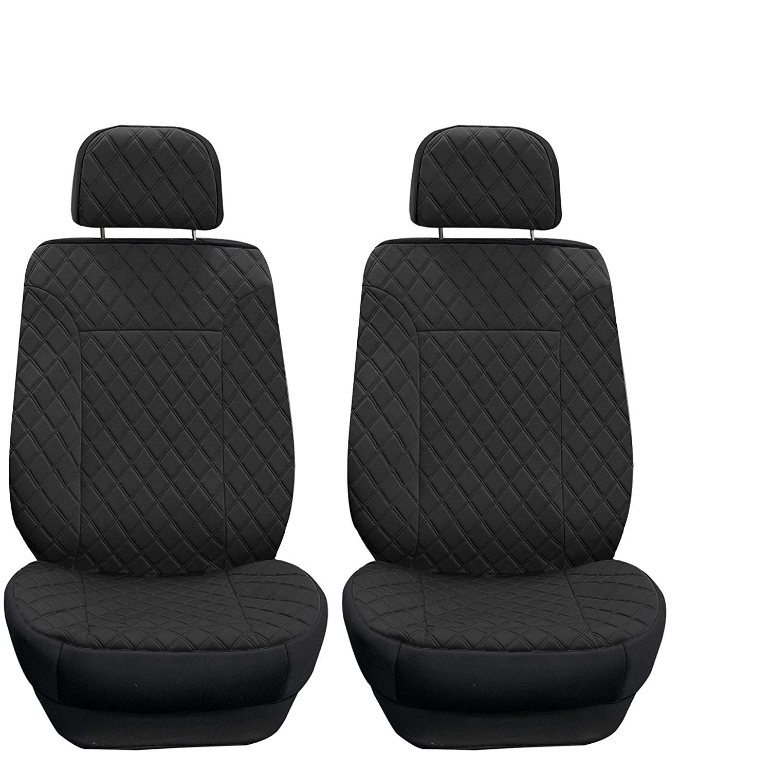Prestige79 Neosupreme Diamond Stitch Car Seat Covers - Front Set Black