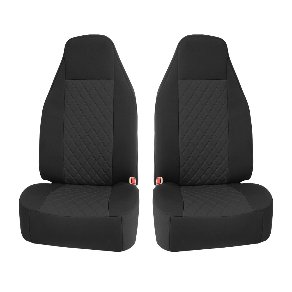 NeoSupreme Seat Covers Deluxe Quality High Back Car Seat Cushions - Front Set Black