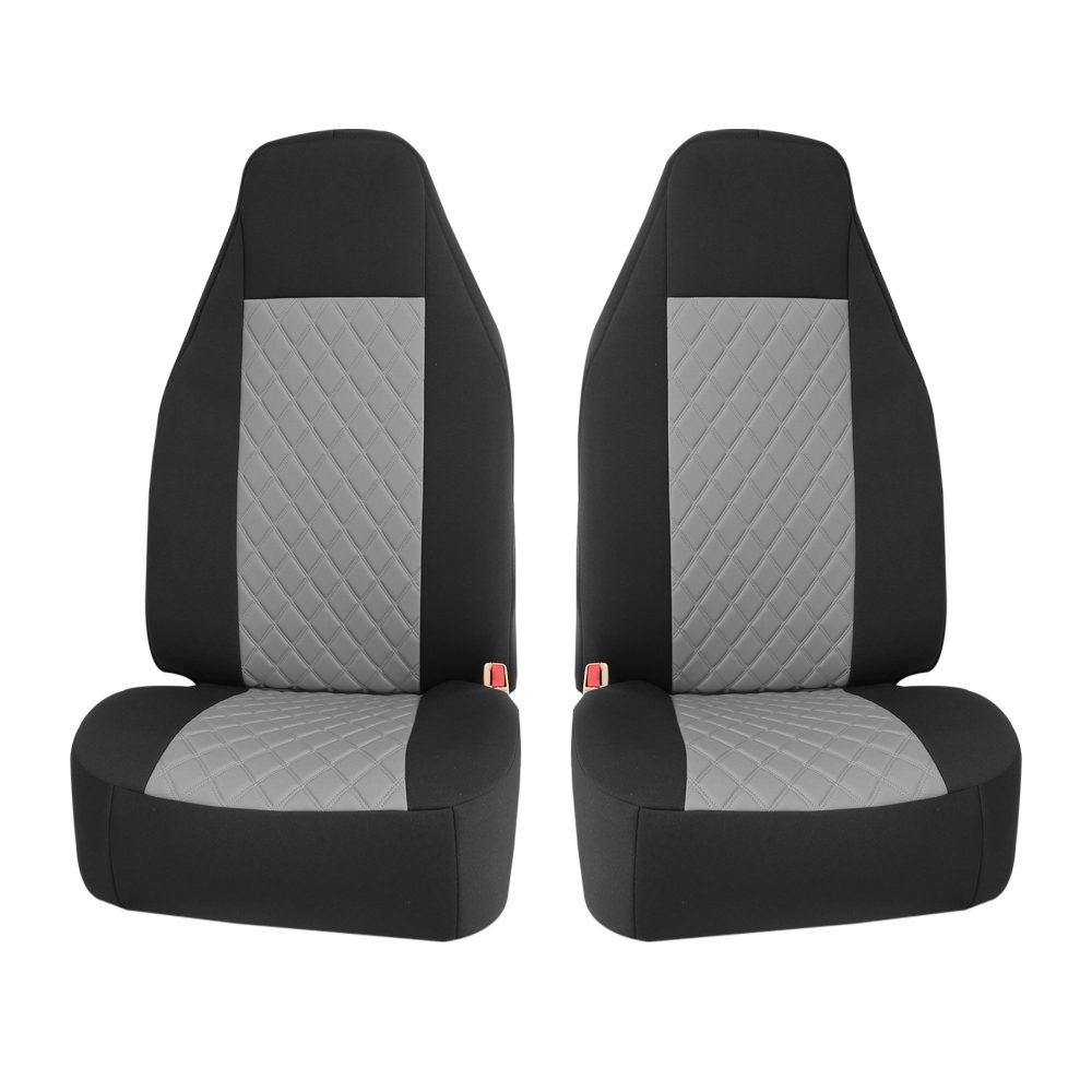 NeoSupreme Seat Covers Deluxe Quality High Back Car Seat Cushions - Front Set Gray