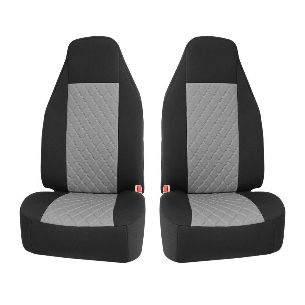 NeoSupreme Seat Covers Deluxe Quality High Back Car Seat Cushions - Front Set Gray