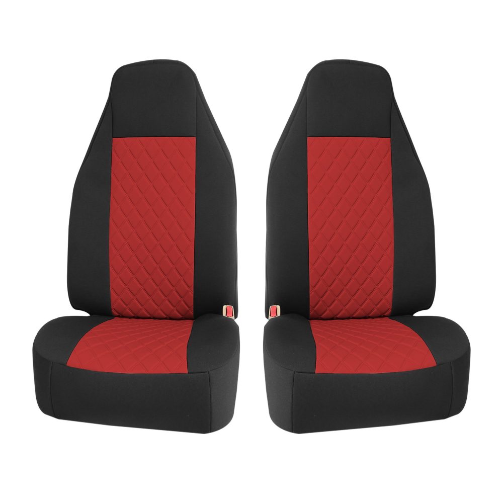 NeoSupreme Seat Covers Deluxe Quality High Back Car Seat Cushions - Front Set Red