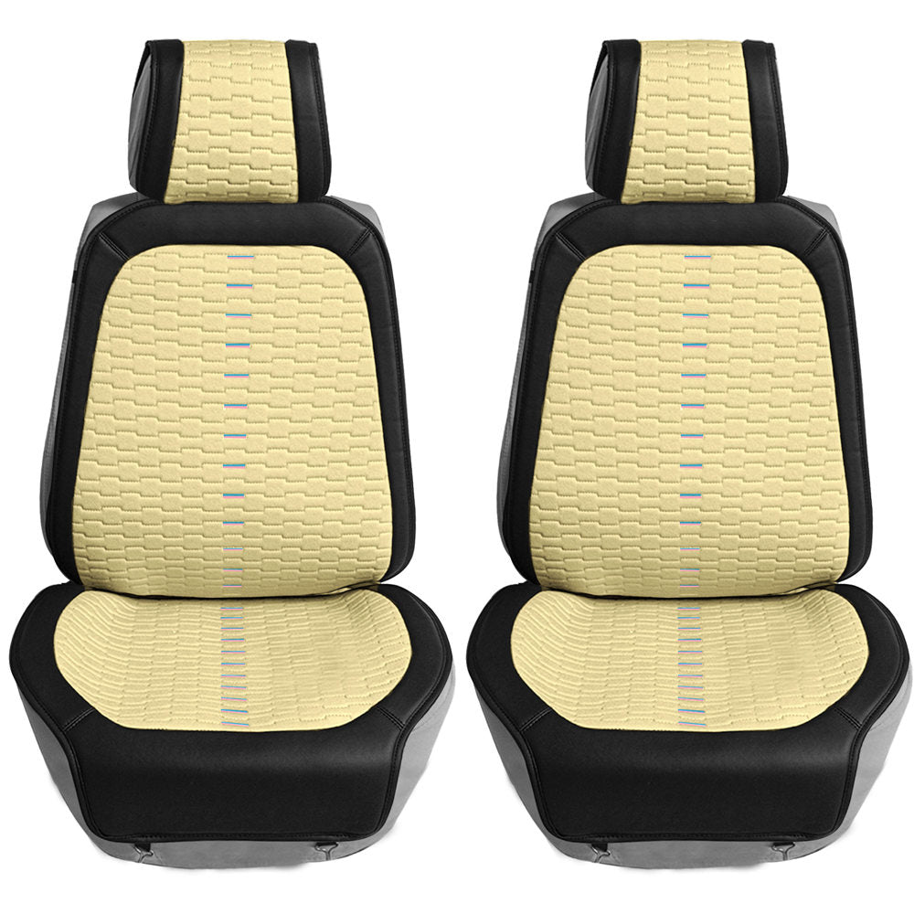 Colorful Ultra Car Seat Cushions - Front Set Beige