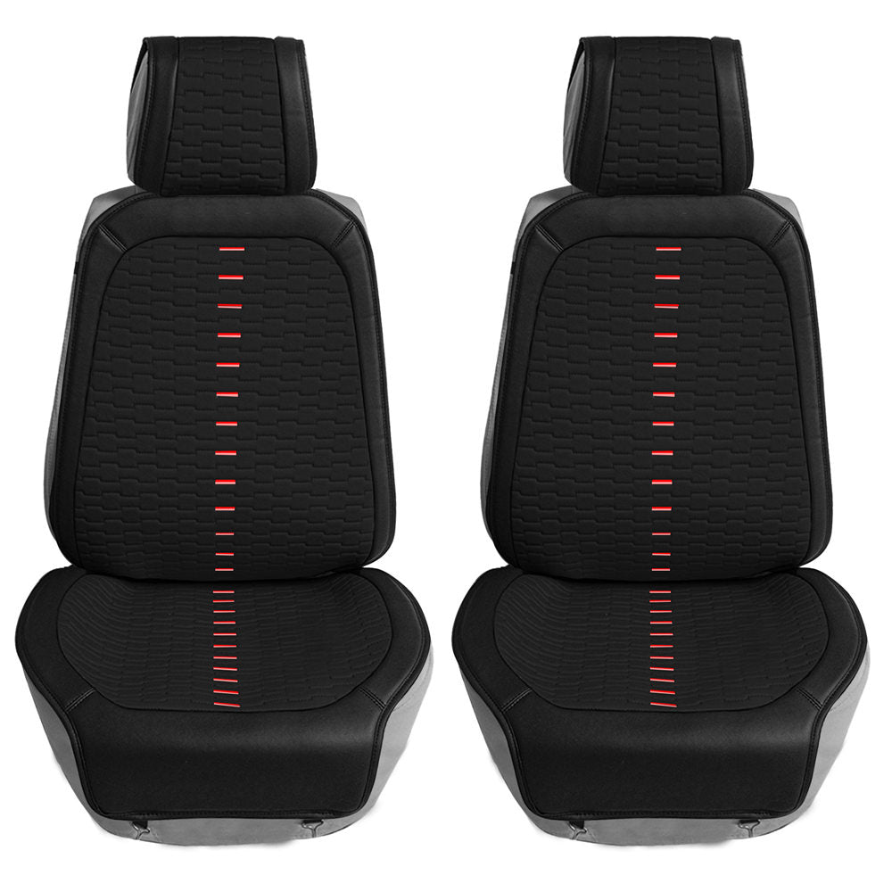 Colorful Ultra Car Seat Cushions - Front Set Black