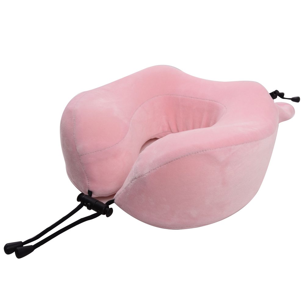 Ultimate Comfort Memory Foam Travel Neck Pillow Baby Pink