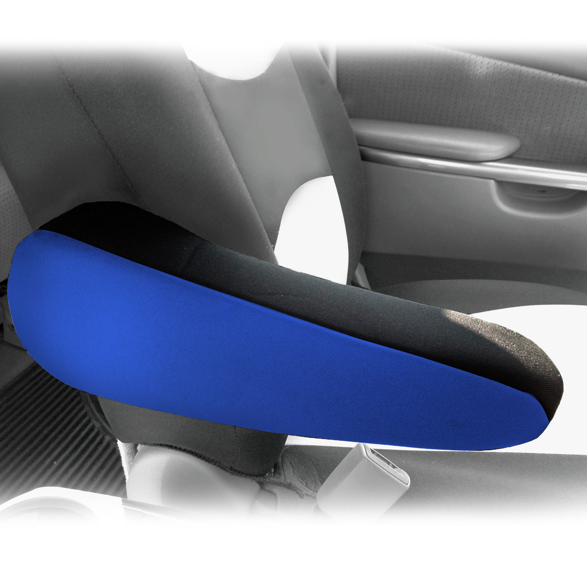 Flat Cloth Fabric Armrest Covers - One Pair Blue