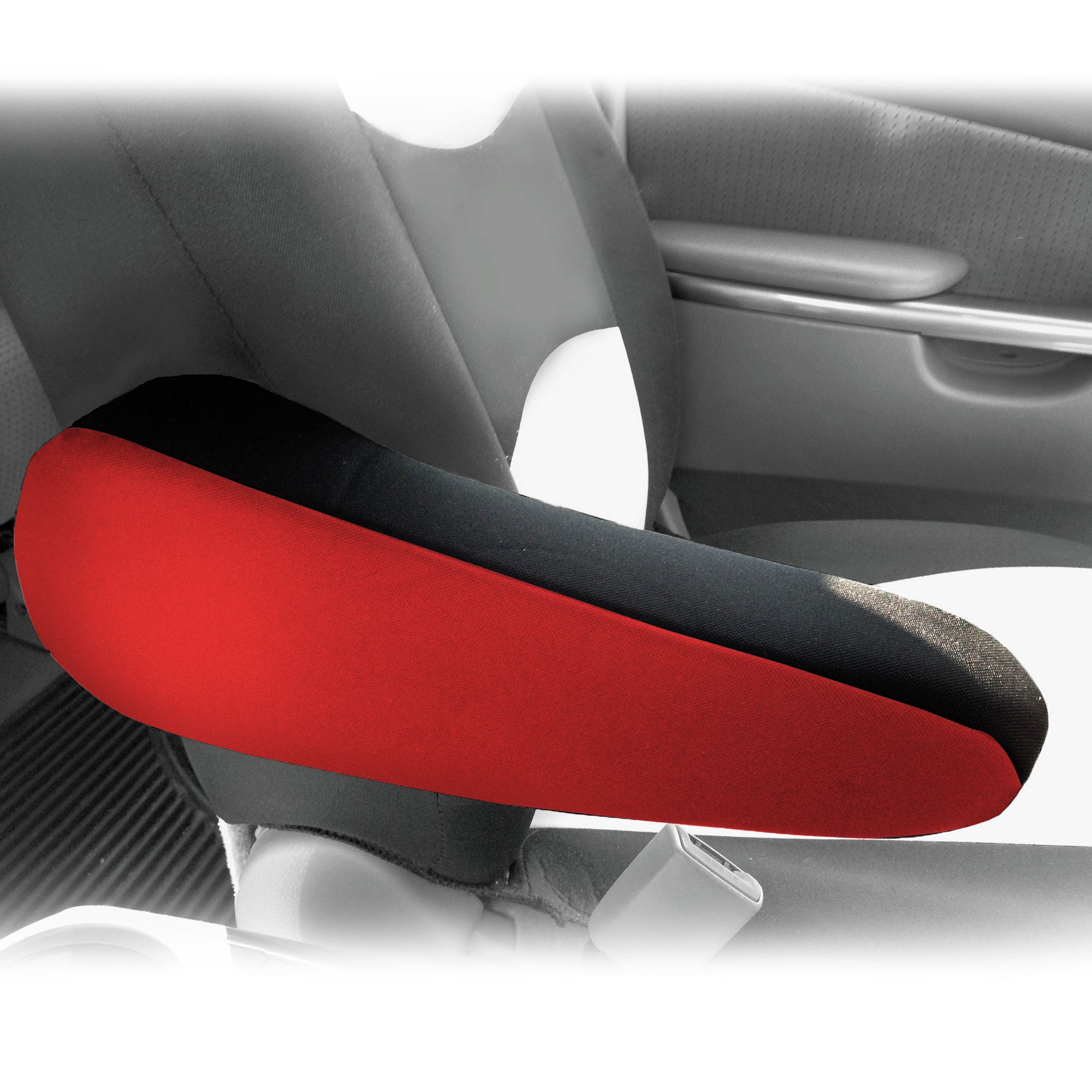 Flat Cloth Fabric Armrest Covers - One Pair Red