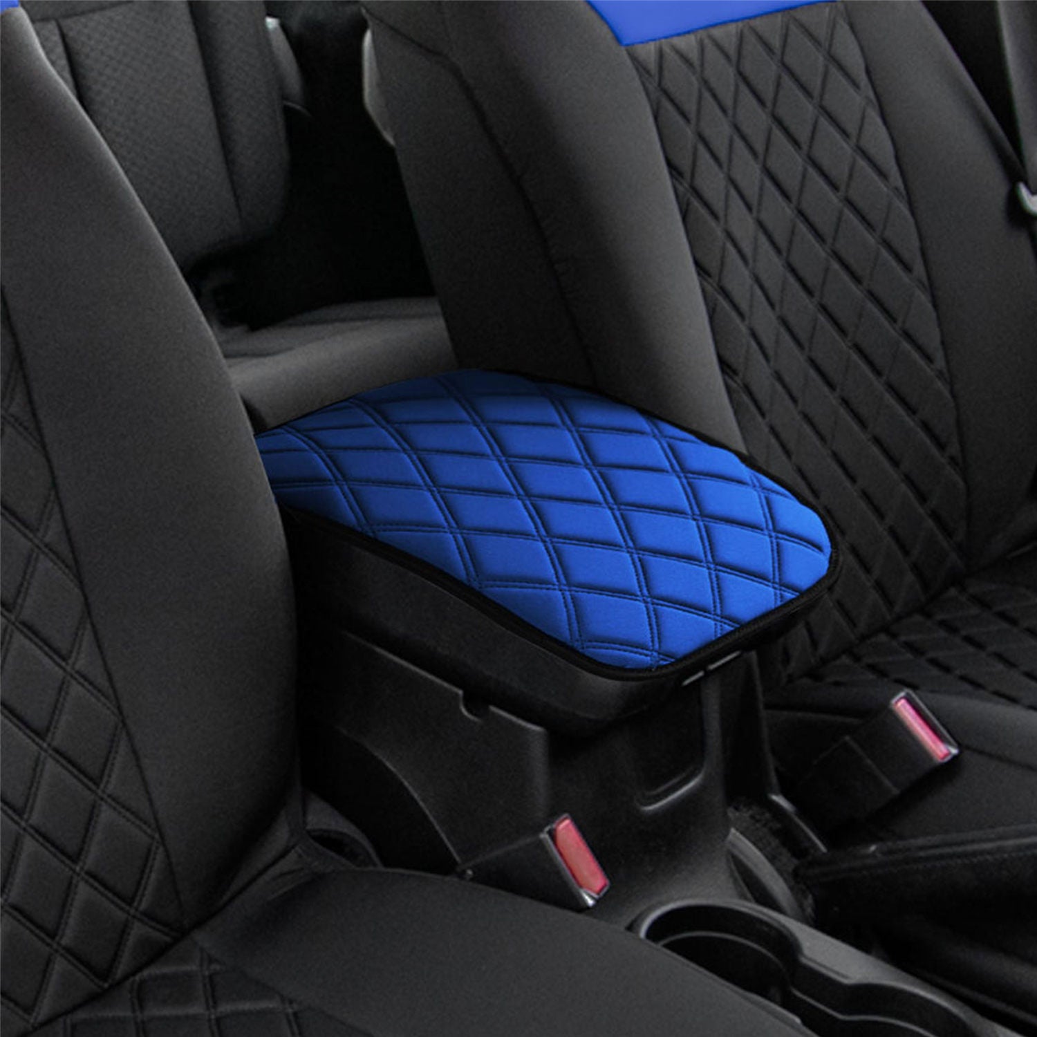 Neosupreme Center Console Pad with Diamond Pattern Blue