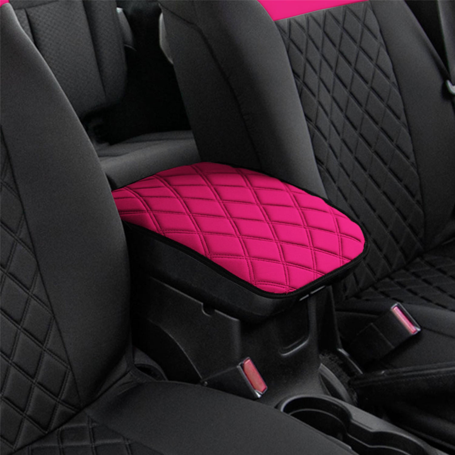 Neosupreme Center Console Pad with Diamond Pattern Pink