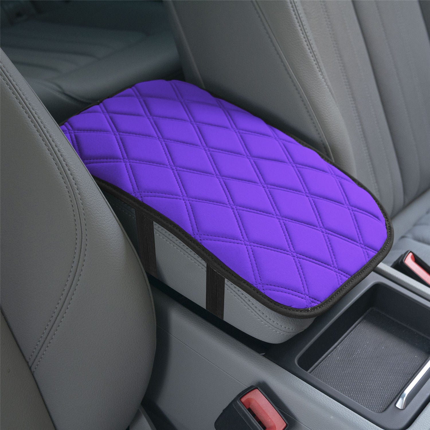 Neosupreme Center Console Pad with Diamond Pattern Purple