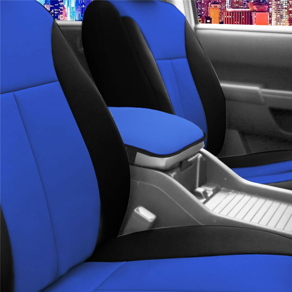Luxe Faux Leather Center Console Pad Blue
