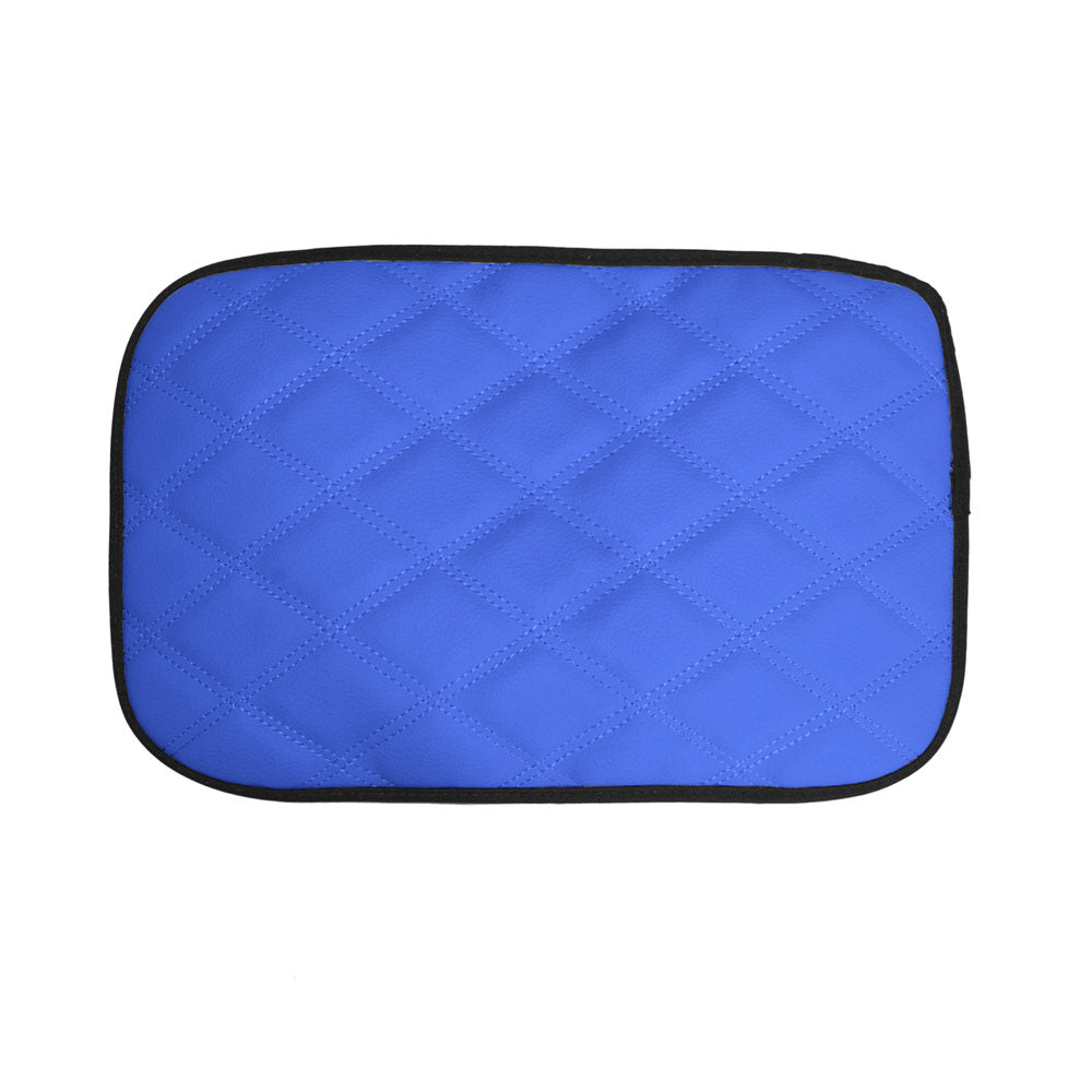 Ultra Luxe Faux Leather Center Console Pad with Diamond Pattern Blue