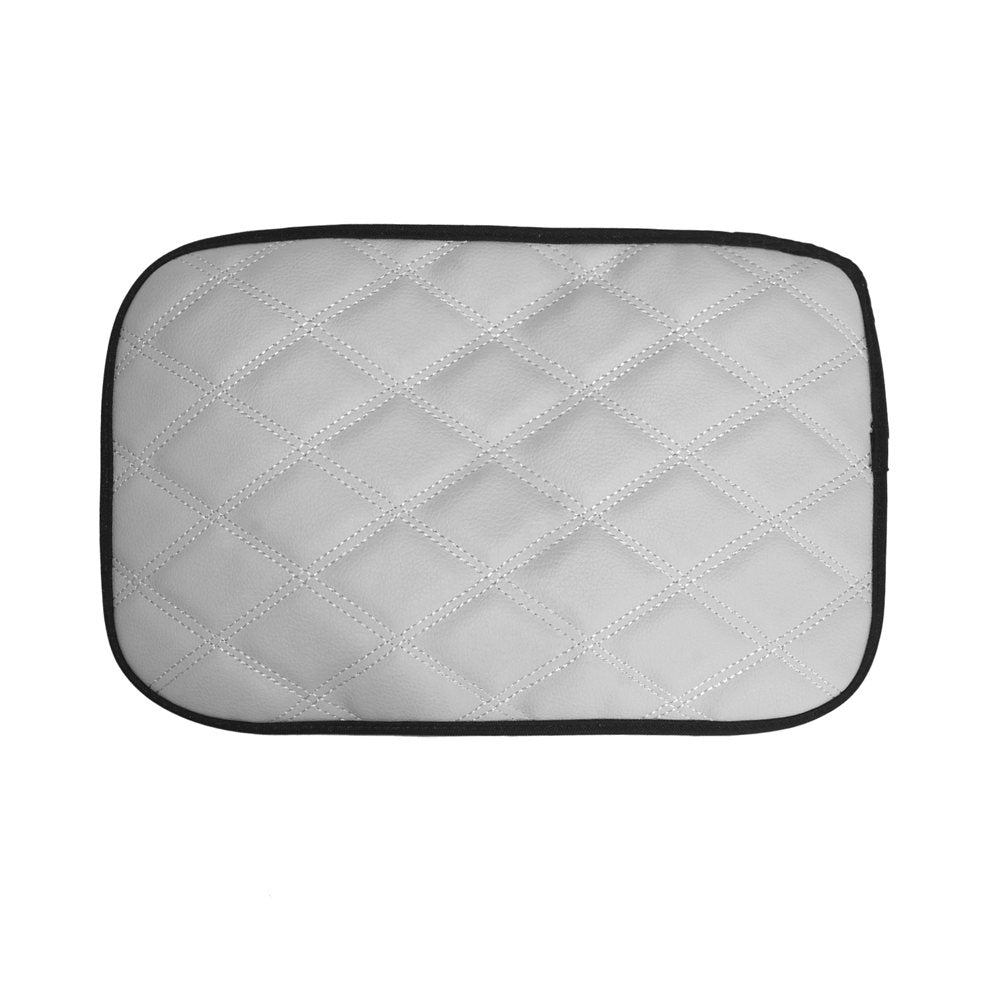 Ultra Luxe Faux Leather Center Console Pad with Diamond Pattern Gray