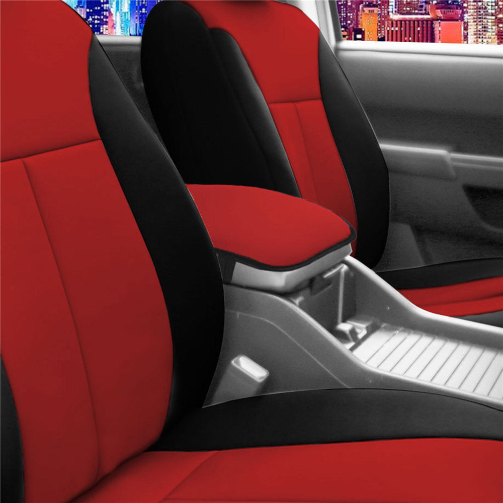 Luxe Faux Leather Center Console Pad Red