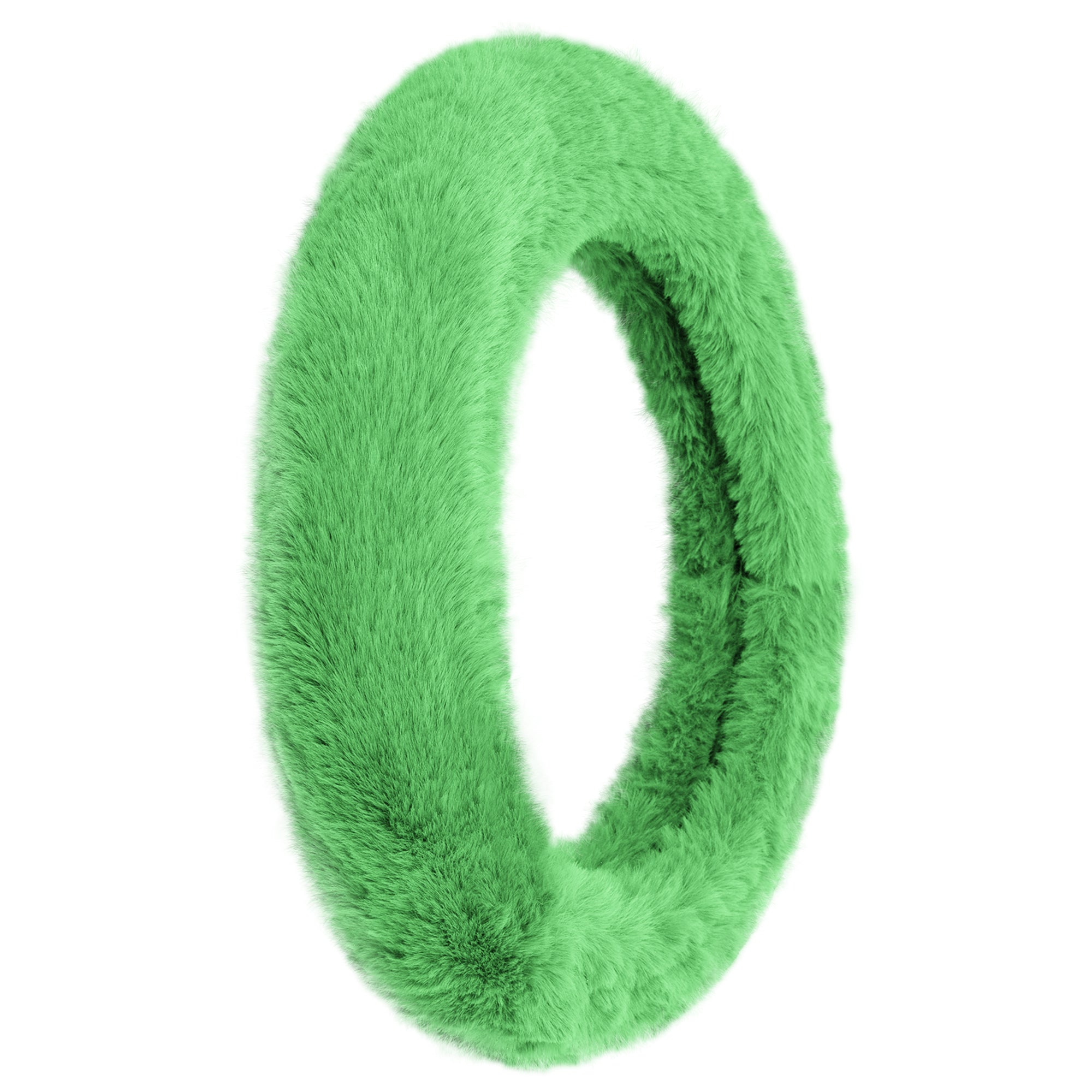 Doe16 Faux Rabbit Fur Steering Wheel Cover Green