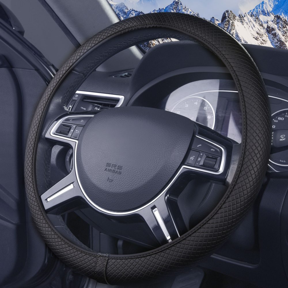 Ultra Comfort Leatherette Flexible Steering Wheel Cover Black