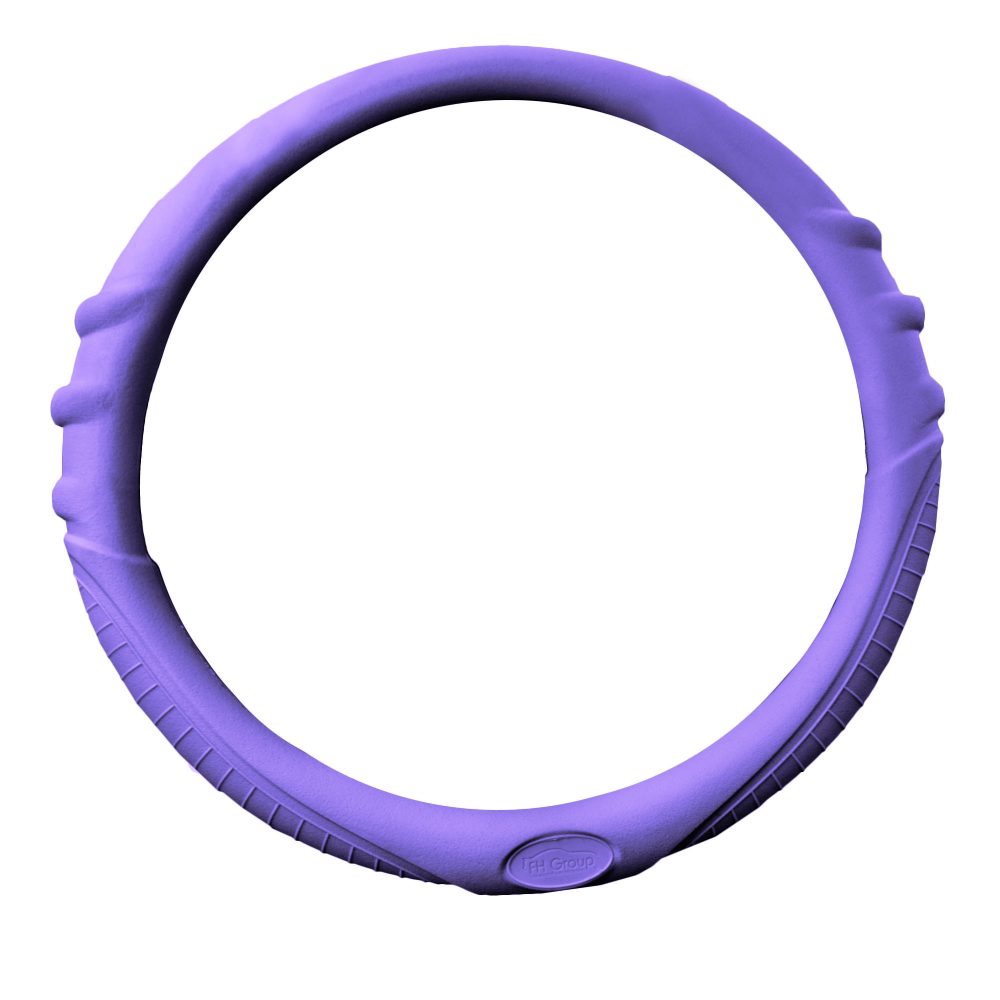 Silicone Steering Wheel Cover with Grip Marks Purple