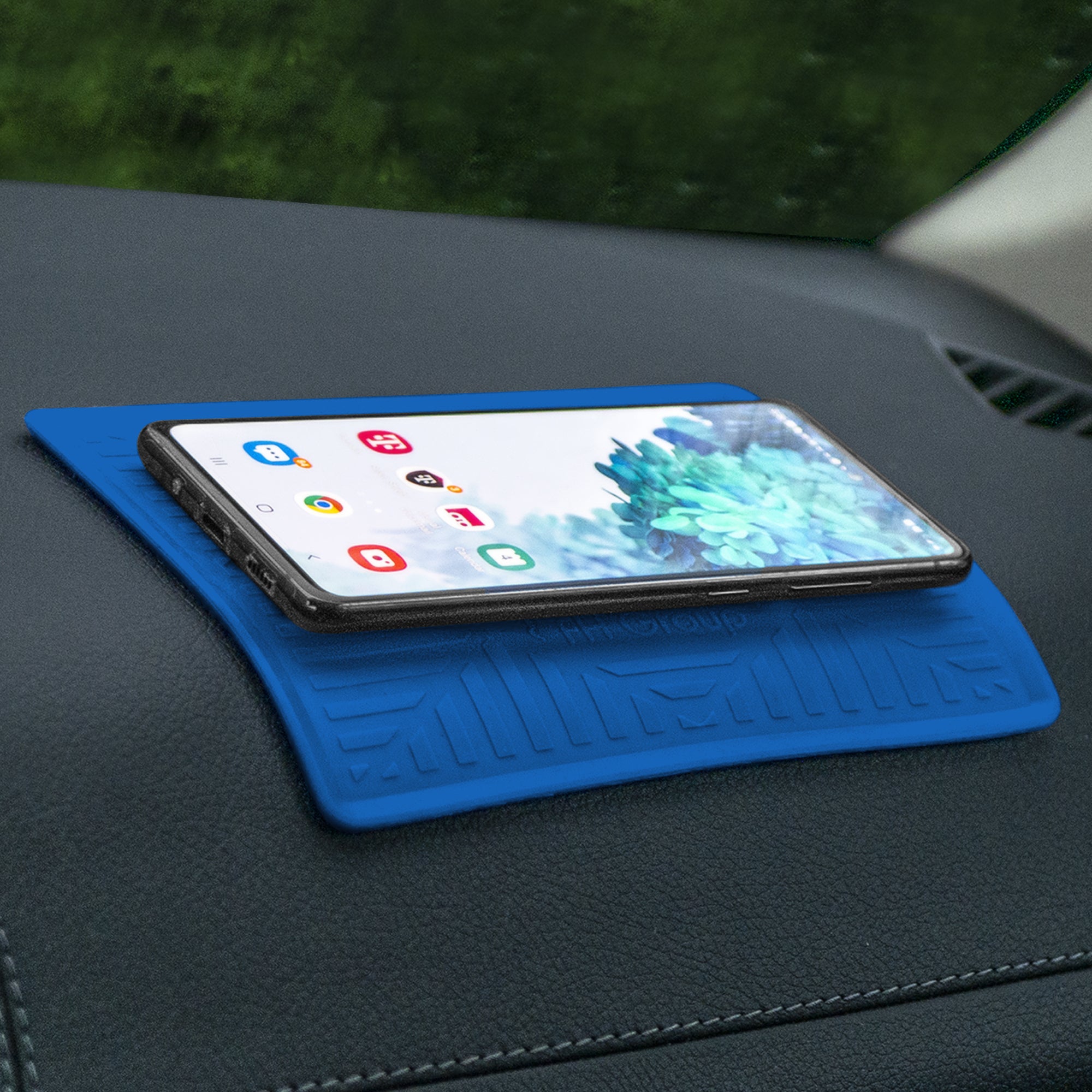 Silicone Anti-Slip Dash Mat Blue